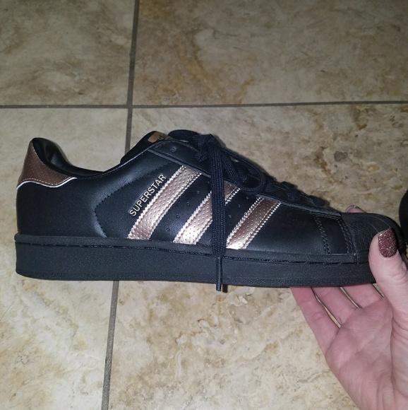 adidas superstar black and rose gold